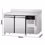 Commercial Counter Fridge ECO - 1360x700mm - with 2 doors - with upstand - capacity 282 litres