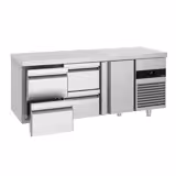 Commercial Counter Fridge PREMIUM - 1865x700mm - with 1 door - 4 drawers - capacity 474 litres