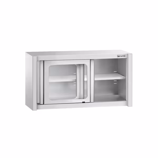 Armoire murale en acier inoxydable - 1000x400mm - avec portes coulissantes vitrées - 650mm de haut