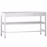 Työpöytä PREMIUM ruostumattomasta teräksestä - 1800x800mm - pohjalla ja kannattimilla 