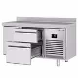 Commercial Counter Fridge PREMIUM PLUS - 1468x700mm - with 1 door - 2 drawers [1/3] - with upstand - capacity 305 litres
