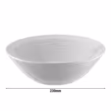 (12 pcs) Dessert Bowl - SEA WAVE - Porcelain - round - Ø 230mm - White