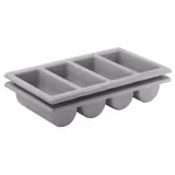 (6 Stück) GN 1/1 Besteckbehälter - 530x325mm - Polypropylen - 4 Fächer