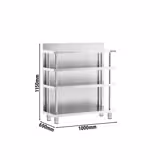 Mesa de trabalho para bar - aço inox - 1000x600mm - com 4 prateleiras