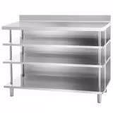 Masă de lucru pentru bar - inox - 1468x600mm - cu 4 rafturi