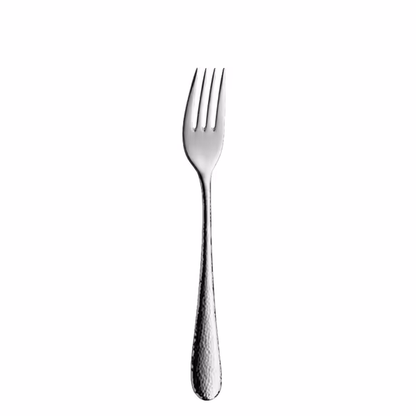 (12 pieces) WMF | Sitello Table Fork – 18/10 Stainless Steel - 206 mm - Polished - Hammered Finish