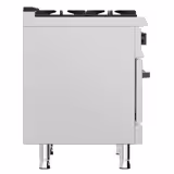 Fogão a gás com armário inferior - 32kW - 4 queimadores - com Forno a gás estático - 6kW - alto rendimento