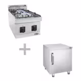 Gasspis - 2x brännare (9,5 kW) med pilotlåga inkl. underrede | kokspis | restaurangspis | spis | gashäll