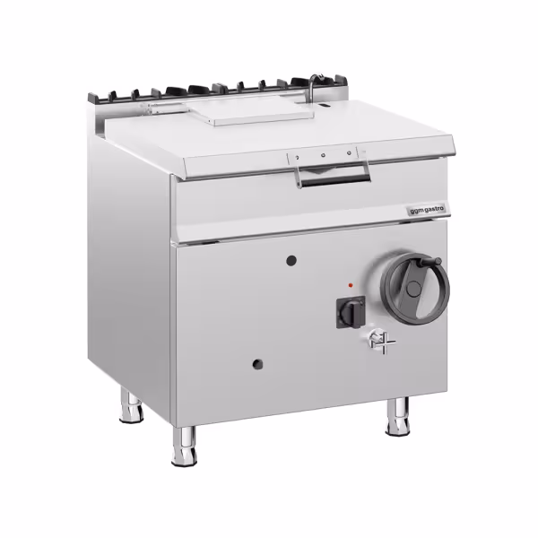 Gas Kippbratpfanne - 60 Liter - 20,5 kW - mit Handrad und Wasseranschluss
