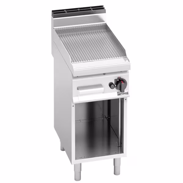 Gasbakplaat - 6,9kW - Geribbeld - Bakoppervlak: 395x500mm - met open onderbouw