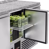 Saladette réfrigérée PREMIUM - 1368mm - 368L - 3 portes - avec vitrine de comptoir pour 8x GN 1/6