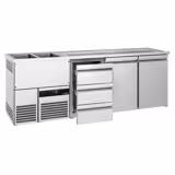 Comptoir de bar réfrigéré PREMIUM - 2500x700mm - 2 portes & 3 tiroirs