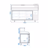 Pizzawerkbank PREMIUM PLUS - 1980x700mm - met granieten werkblad - met 9 laden - incl. opzetkoelvitrine - 9x GN 1/4