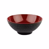 (6 Stück) Schale - ASIA PLUS - Melamin - 0,60 Liter - Ø 160mm - Schwarz/Rot