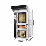 Rotierender Elektro Bäckerei-Heißluftofen mit Dampffunktion - Touch - 6x EN 600x400 - inkl. Pizzaofen, Haube & Gärschrank