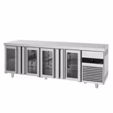 Koelwerkbank PREMIUM - 2330x700mm - met 4 glazen deuren