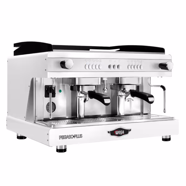 WEGA | PEGASO PLUS - Siebträgermaschine - 2 Gruppig - 3,7 kW - mit Milchaufschäumern & Heißwasser - Weiß