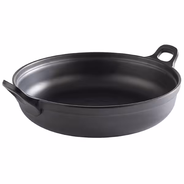 (6 szt.) Miska bufetowa okrągła - PADELLA - Melamina - 3l - rund - Ø 280mm - Czarny - z uchwytami do przenoszenia