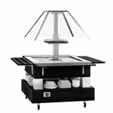 Salatbar Kaltbuffet DUBLIN - 1700mm - mit schrägem Glasaufsatz - für 4x GN 1/1 - Schwarz
