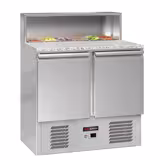 Saladette ECO - 903mm - 2 Türen - mit Edelstahlaufsatz für 5x GN 1/6