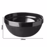 (6 st) Skål - CASUAL MAXI - melamin - 2,5 l - rund - Ø 230 mm - stapelbar - svart