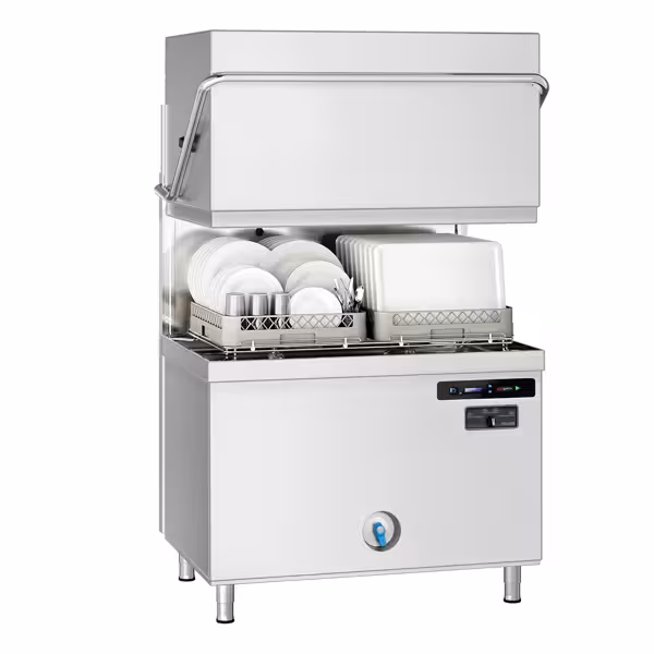 Lave-vaisselle à capot à double paroi - avec double panier et double paroi - Digital - 22,2 kW - avec détartrant - avec pompe à détergent, pompe à liquide de rinçage et pompe à lessive