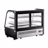 Countertop display fridge - 160L - 874mm - Double glazing - with 2 shelves - rear sliding glass doors