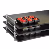 (6 uds) Bandeja GN GN 1/1 - Melamina - SLATE - 530x325mm - Altura: 60mm - Negro - apilable - apta para lavavajillas - con asas