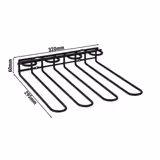 Wine Glass Rack – Black - Wall & Ceiling Mount - Up to 12 Glasses - 320×295×60 mm