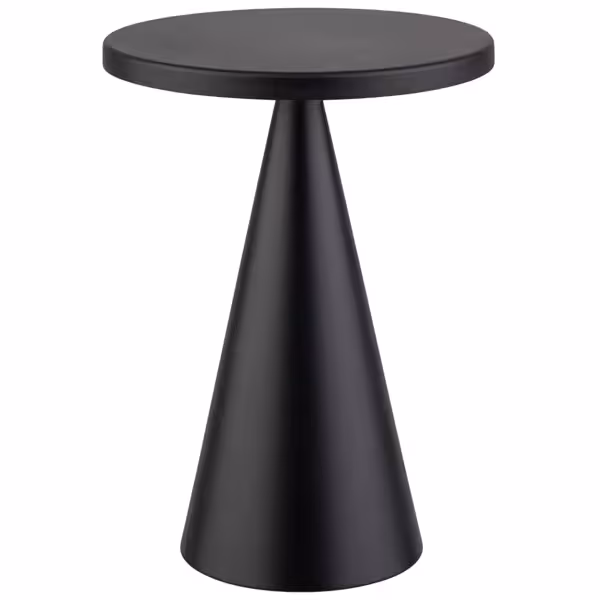 Lámpara de mesa LED - recargable - inalámbrica - CONE - 3 temperaturas de color - IP54 - autonomía 54h - Ø 130mm - Negro