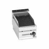 Gas lavasteengrill - 6,9kW - Gietijzeren rooster - Tafelmodel - 700mm diep - RVS