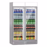 (2 pièces) Vitrine réfrigérée à boissons - 690 litres - design sans cadre - avec 2 portes vitrées et écran publicitaire