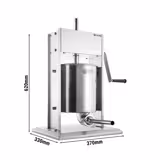 Enchedor de salsichas manual com kit de churros - 10L - aço inoxidável - incl. 4 tubos de enchimento e 3 bicos para churros