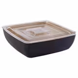 (6 pcs) Bowl - FRIDA - Melamine - 2.65L - square - 250x250mm - Depth: 75mm - Black & Beige