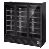 Vitrine murale réfrigérée - 1890mm - 1539L - avec 3 portes battantes vitrées & 5 étagères - Noir