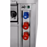 Station de cuisson mobile – 1600 × 850 mm – hauteur : 1170 mm – incl. friteuse, plaque à snacker, bain-marie & élément neutre