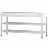 Mesa de trabajo de acero inox.  PREMIUM - 2,0 m - con dos estantes