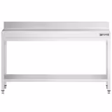 Edelstahl Arbeitstisch PREMIUM - 1800x600mm - mit Grundboden & Aufkantung