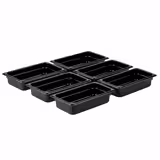 (6 Stück) Polycarbonat-Behälter GN 1/3 - Schwarz - Höhe: 65mm