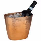 Wijn-/ champagnekoeler - Aluminium - 2,1L - koper - met gehamerd; stapelbaar