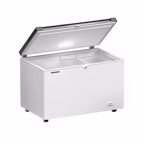 LIEBHERR frysbox med lock i rostfritt stål - 1,5 x 0,72 m - 404 liter