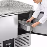 Banco pizza refrigerato PREMIUM - 2300x700mm - con 5 porte - piano in granito