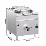 Fierbător de gătit pe gaz - 150 litri - 20 kW - încălzire directă - cu racord la apă