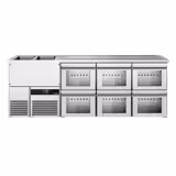 Banco Spillatura Birra PREMIUM - 2500x700mm - 6 Cassetti in vetro