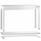 Mesa de trabajo de acero inoxidable central PREMIUM - 1200x700mm - con estante inferior y refuerzo omega