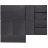 (6 Stück) GN-Tablett 1/4 - SLATE - Melamin - Höhe: 12mm - Schwarz