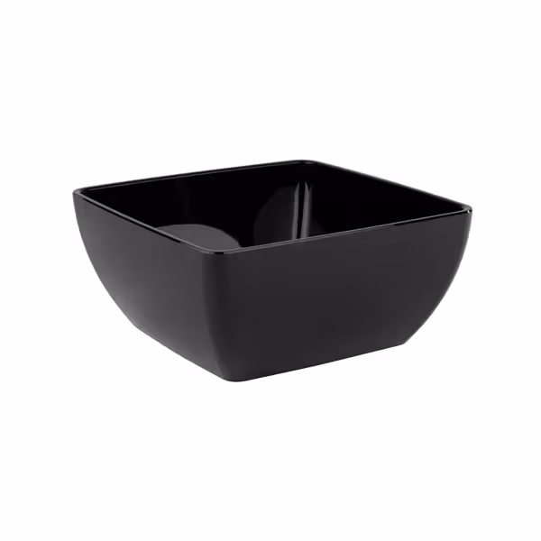 (6 ks) Miska FRIENDLY - Plast (PET) - 0,4 l - čtvercová - 125x125 mm - stohovatelná | vhodná do myčky | nevhodná do mikrovlnky | nerozbitná - černá