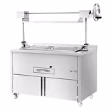 Charcoal - Griglia a carbone professionale - 1340mm - griglia regolabile in altezza - con 1 cassetti raccogli-cenere - griglia: 1060x530mm