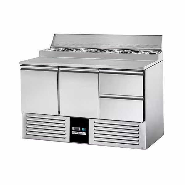 Saladette PREMIUM - 1370mm - 2 Türen & 2 Schubladen - für 8x GN 1/6