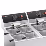 Elektrische pastakoker - 8 + 8 liter - 6,5kW - met aftapkraan - incl. 8 manden - tafelmodel